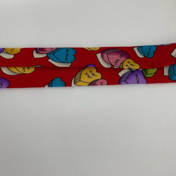 Sweetarts Valentine's Candy Heart Tie Red Blue Purple Love - Picture 13 of 16